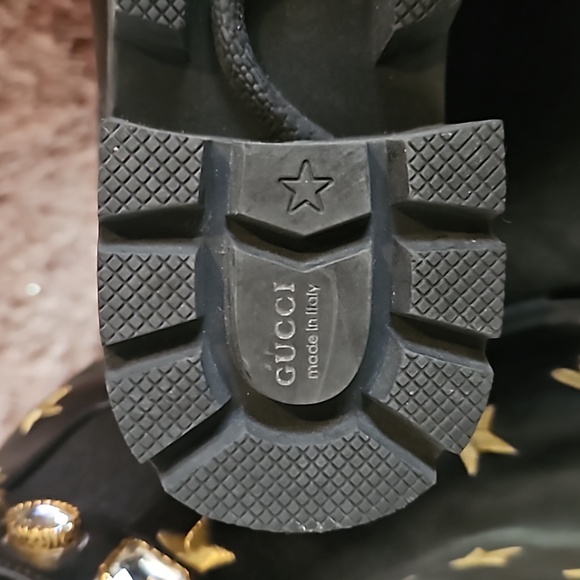 Gucci Stars and Bee Embroidered Leather Boots 41 /7.5 US - Picture 3 of 4